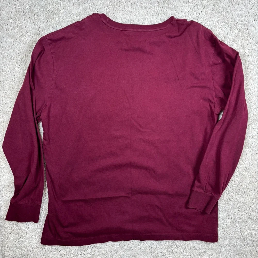 Polo Ralph Lauren Mens Burgundy Classic Fit Long Sleeve Polo Shirt L G‎